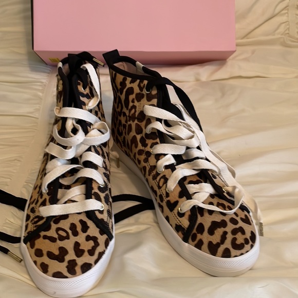 NWOT Kate Spade Keds Leopard Horsehair High Top Sneakers - Picture 6 of 12